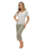 Piżamy damskie - Piżama MELISA 3/4 Ecru M - miniaturka - grafika 1