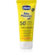 Kosmetyki kąpielowe dla dzieci - Chicco Baby Moments Sun krem do opalania SPF 50+ dla dzieci od urodzenia 75 ml - miniaturka - grafika 1