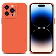 Etui i futerały do telefonów - Pokrowiec Etui Do Apple iPhone 14 PRO MAX w FLUID POMARAŃCZA TPU Silikonowe Obudowa Ochronny Case Cover Cadorabo - miniaturka - grafika 1