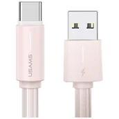 Kable USB - Kabel USB - USB-C USAMS SJ732USB04 18W 1 m Różowy - miniaturka - grafika 1