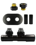 Zawory i kraniki - Zawór jednootworowy regulacyjny UNICO czarny mat All in one prawy GZ1/2 - miniaturka - grafika 1