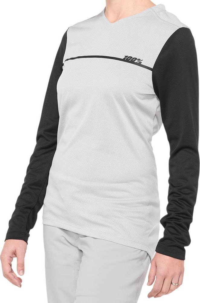 100% Koszulka damska 100% RIDECAMP Womens Longsleeve Jersey długi rękaw grey black roz. S NEW 2021