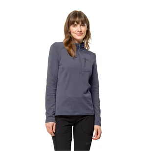 Damska bluza polarowa Jack Wolfskin KOLBENBERG HZ W dolphin - XS - Bluzy damskie - miniaturka - grafika 1