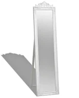 Lustra - Wolnostojące lustro ze zdobioną białą ramą G6-H13 - miniaturka - grafika 1