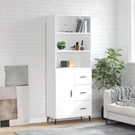 Witryny - vidaXL Witrynka biała połysk 69,5x34x180 cm materiał drewnopochodny - miniaturka - grafika 1