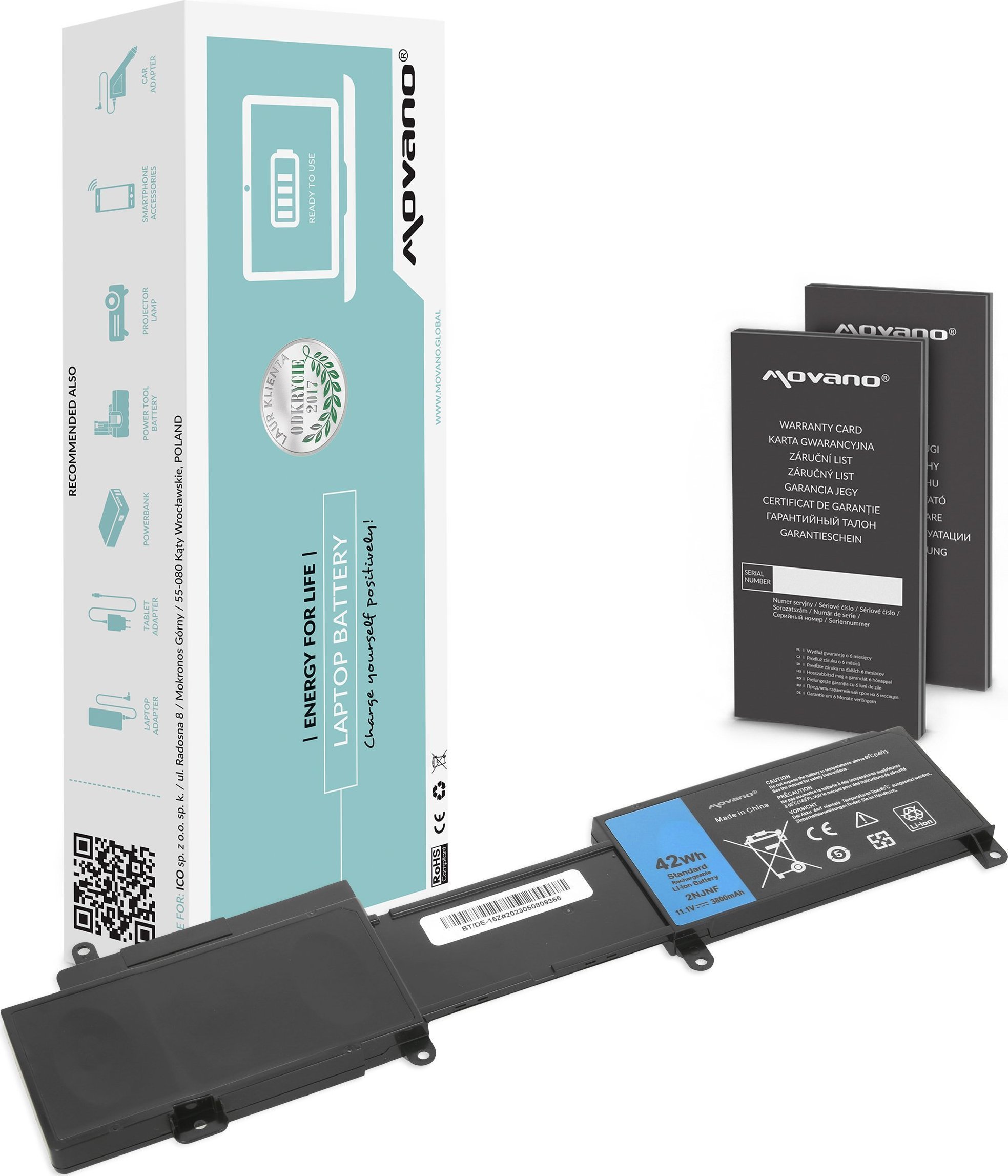 Bateria Movano Bateria 2NJNF do Dell Inspiron 14z 15z P35G P26F