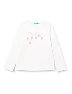 United Colors of Benetton Koszulka dziewczęca M/L 3atng105a tunika do nuringu, biała 074, 3 lata - Koszulki dla dziewczynek - miniaturka - grafika 1