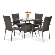 Meble ogrodowe - Zestaw Ogrodowy Technorattan Fiesta/Lugo 4+1 Brown - miniaturka - grafika 1