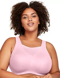 Biustonosze - Glamorise Pełna figura Plus Size No Bounce Camisole Sportowy Biustonosz Bez fiszbin #1066, Różowy parfait, 85G - grafika 1