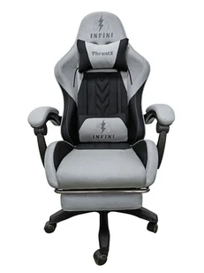 Fotel Gamingowy Infini ThrustX Gray z tkaniny - Fotele gamingowe - miniaturka - grafika 1