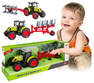 DUŻY TRAKTOR NAPĘD MÓWI ŚWIECI 40CM PRZYCZEPA 3W1 - Zabawki zdalnie sterowane - miniaturka - grafika 1