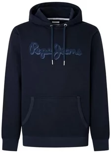 Pepe Jeans Męska bluza z kapturem Ryan, Niebieski (Dulwich), XXL - Bluzy męskie - miniaturka - grafika 1