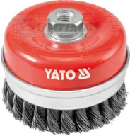 Materiały ścierne - Yato Szczotka czołowa z gwintem 100mm drut splatany YT-4769 - miniaturka - grafika 1