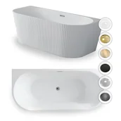 Wanny - CORCIANO Wanna WOLNOSTOJĄCA 170 x 75 Corsica PLUS wzor pionowe paski ryflowana prążkowana AKCESORIA SZARE - miniaturka - grafika 1