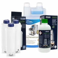 Akcesoria i części do ekspresów do kawy - Zestaw Do Delonghi, Filtr DLSC002 3 szt, EcoDecalk 5513291781 500ml,Aqualogis Latteo 1000ml - miniaturka - grafika 1