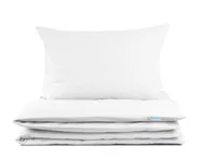 Pościel - Pościel bawełniana 140x200 Semplice biała z torbą - miniaturka - grafika 1