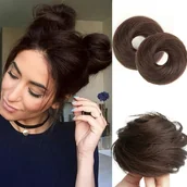 Pozostałe akcesoria fryzjerskie - TEMU 2 szt. LuxeHair Damskie przedłużanie włosów z ludzkich włosów, kucyki, łatwe w noszeniu upięcia do codziennego użytku - miniaturka - grafika 1