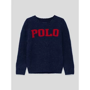 Swetry dla chłopców - Sweter z dzianiny z wrabianym detalem z logo - Polo Ralph Lauren Kids - grafika 1
