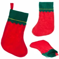 Ozdoby bożonarodzeniowe - Skarpeta Skarpetka Na Prezenty Mikołaja Świąteczna Bez Wzoru Gładka Eko - miniaturka - grafika 1