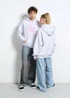 Bluzy damskie - Szara bluza z kapturem aura - miniaturka - grafika 1