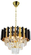 Lampy sufitowe - Złoty żyrandol z kryształkami styl glamour 6261/4 TR BL z serii BILBAO - miniaturka - grafika 1