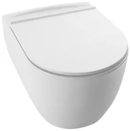 Miski WC - Miska Wc Bezrantowa City Biały Połysk  Z Deską Slim Cer-0368 - miniaturka - grafika 1