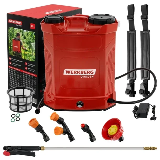 Opryskiwacz Akumulatorowy Plecakowy 16L Ciśnieniowy 4 Dysze Werkberg Garden