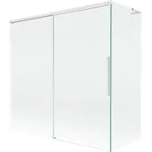 Parawany nawannowe - Mexen Rox L parawan nawannowy 2-skrzydłowy rozsuwany 160 + 80 x 150 cm, transparent, biały - 8C9L-160-080-20-00 - miniaturka - grafika 1