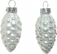 Bombki - Bombki choinkowe srebrne szyszki zestaw 12 szt. 6 cm - miniaturka - grafika 1