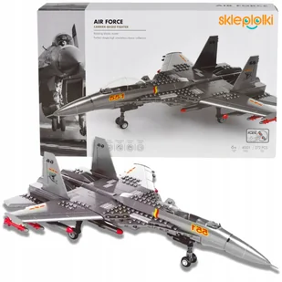KLOCKI KONSTRUKCYJNE SAMOLOT MYŚLIWIEC ZESTAW DLA DZIECI MILITARIA MODEL - Klocki - miniaturka - grafika 1
