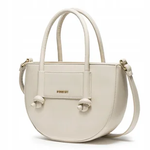 Torebka Damska Mała Crossbody z Uchwytami PUCCINI Beżowa BK2241224M-6A - Torebki damskie - miniaturka - grafika 1
