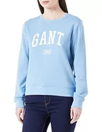 Bluzy damskie - GANT Damska bluza z logo C, Neck Sweat, Gentle Blue, standardowa, Gentle Blue, M - miniaturka - grafika 1