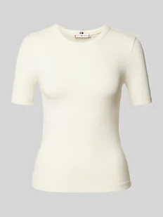 T-shirt z efektem prążkowania - Koszulki i topy damskie - miniaturka - grafika 1