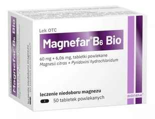 Biofarm Magnefar B6 Bio x 50 tabl powlekanych | DARMOWA DOSTAWA OD 199 PLN! - Witaminy i minerały - miniaturka - grafika 1