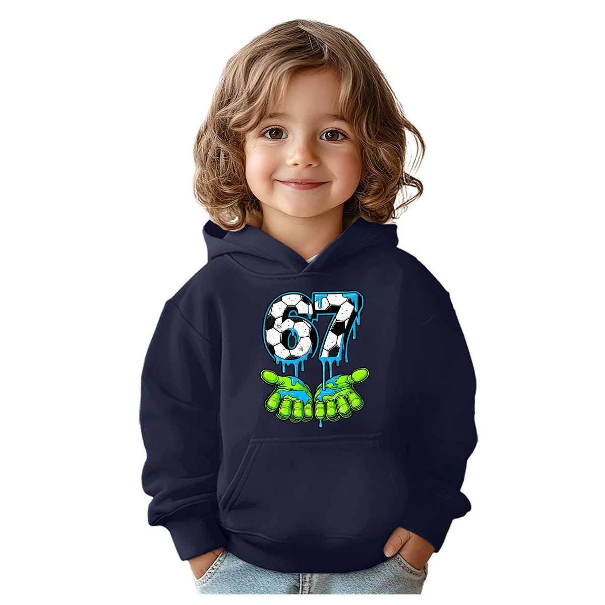 BLUZA DZIECIĘCA Z KAPTUREM 67 SIX SEVEN PIŁKA VIRAL 146-152 PREZENT