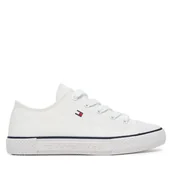 Buty dla chłopców - Trampki Tommy Hilfiger T3X9-33846-0890100 Biały - miniaturka - grafika 1