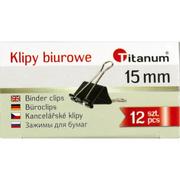 Przyborniki na biurko - Grand Klip Titanum 15 mm czarny BC15) 12szt [12 szt.] - miniaturka - grafika 1
