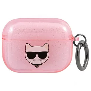 Apple Karl Lagerfeld Etui Karl Lagerfeld KLAPUCHGP AirPods Pro cover różowy/pink Glitter Choupette KLD587PNK - Akcesoria do słuchawek - miniaturka - grafika 2