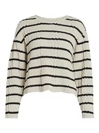 Koszulki i topy damskie - VICABA L/S Cropped Top, Brzoza/paski: czarny, XS - miniaturka - grafika 1