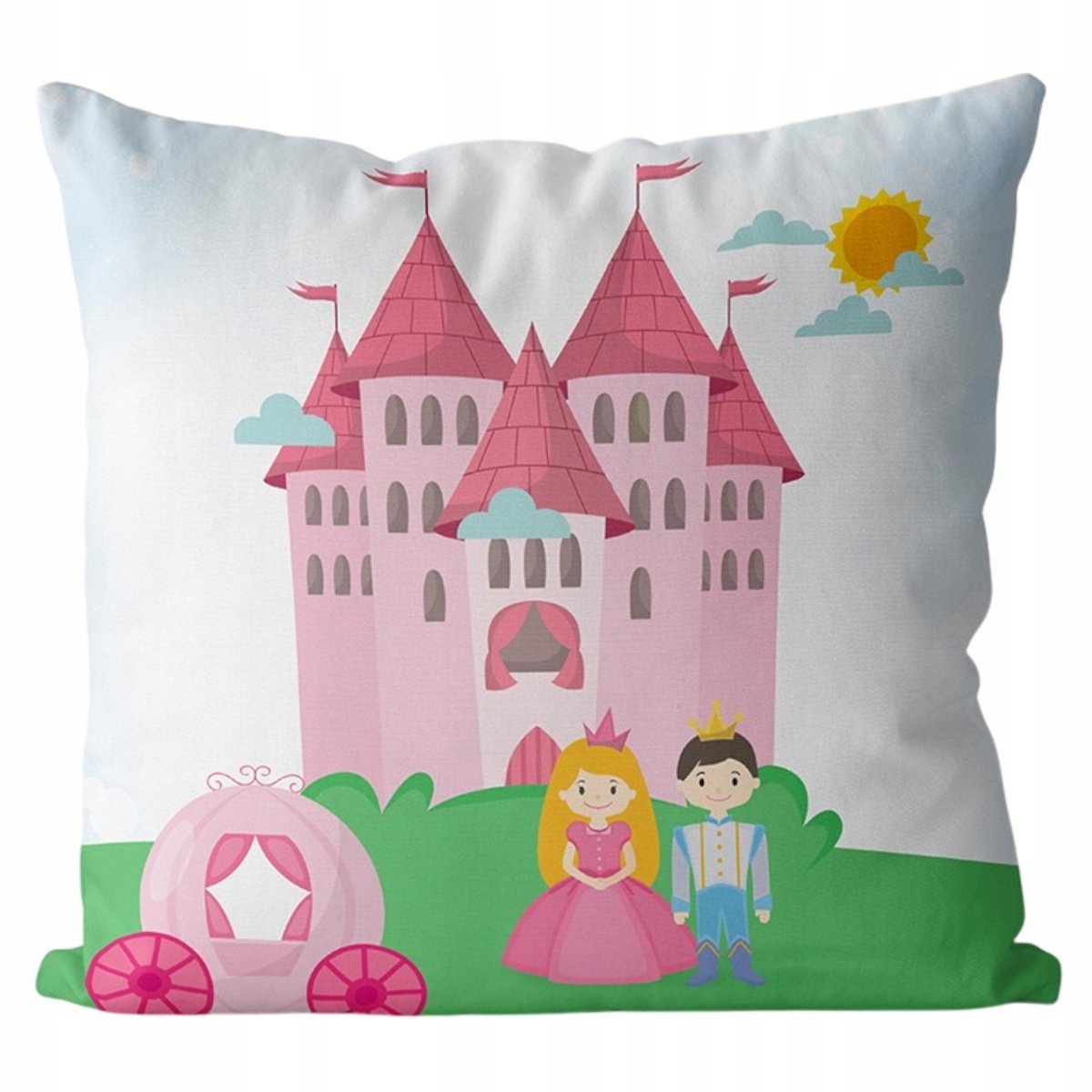 POSZEWKA NA PODUSZKĘ 40x40 CM DZIECIĘCA DO POKOJU MAŁEJ KSIĘŻNICZKI ZAMEK