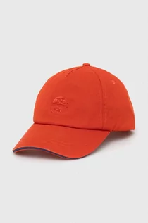 Czapki męskie - North Sails czapka z daszkiem bawełniana kolor pomarańczowy gładka - grafika 1