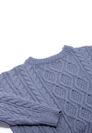 Swetry damskie - Blonda Damski sweter z dzianiny Lazy szary XS/S, szary/niebieski, XS - miniaturka - grafika 1