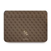 Torby na laptopy - Guess Torba Sleeve GUCS13G4GFBR 13 cali brązowy/brown 4G Big Logo GUE1203BR - miniaturka - grafika 1