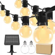 Lampy ogrodowe - GIRLANDA ŚWIETLNA SOLARNA 20LED 5 METRÓW LAMPA CZUJNIK ZMIERZCHU - miniaturka - grafika 1