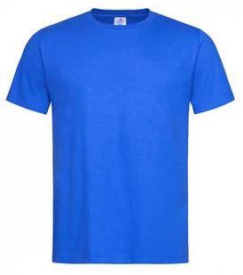 Chabrowy Bawełniany T-Shirt Męski Bez Nadruku -STEDMAN- Koszulka, Krótki Rękaw, Basic, U-neck - Stedman - Koszulki męskie - miniaturka - grafika 1