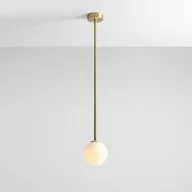 Lampy sufitowe - Aldex Wisząca lampa okrągła PINNE sypialniana kula szklana biała 1080PL_G40_L - miniaturka - grafika 1