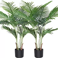 Sztuczne drzewka - Fopamtri Sztuczna palma Areca, 110 cm, sztuczna palma z 10 pniami, sztuczne drzewo do wnętrz, nowoczesna dekoracja, Feaux Dypsis Lutescens, rośliny w doniczce, do domowego biura (zestaw 2 szt.) - miniaturka - grafika 1