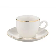 Filiżanki - Filiżanka porcelanowa ze spodkiem Belissima 100 ml biały - miniaturka - grafika 1