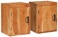 Szafki nocne - vidaXL Stolik nocny 2 pcs Brązowy 35 x 33 x 48 cm Drewno akacjowe - miniaturka - grafika 1