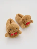 Kapcie damskie - Reserved - Świąteczne kapcie - beżowy - miniaturka - grafika 1